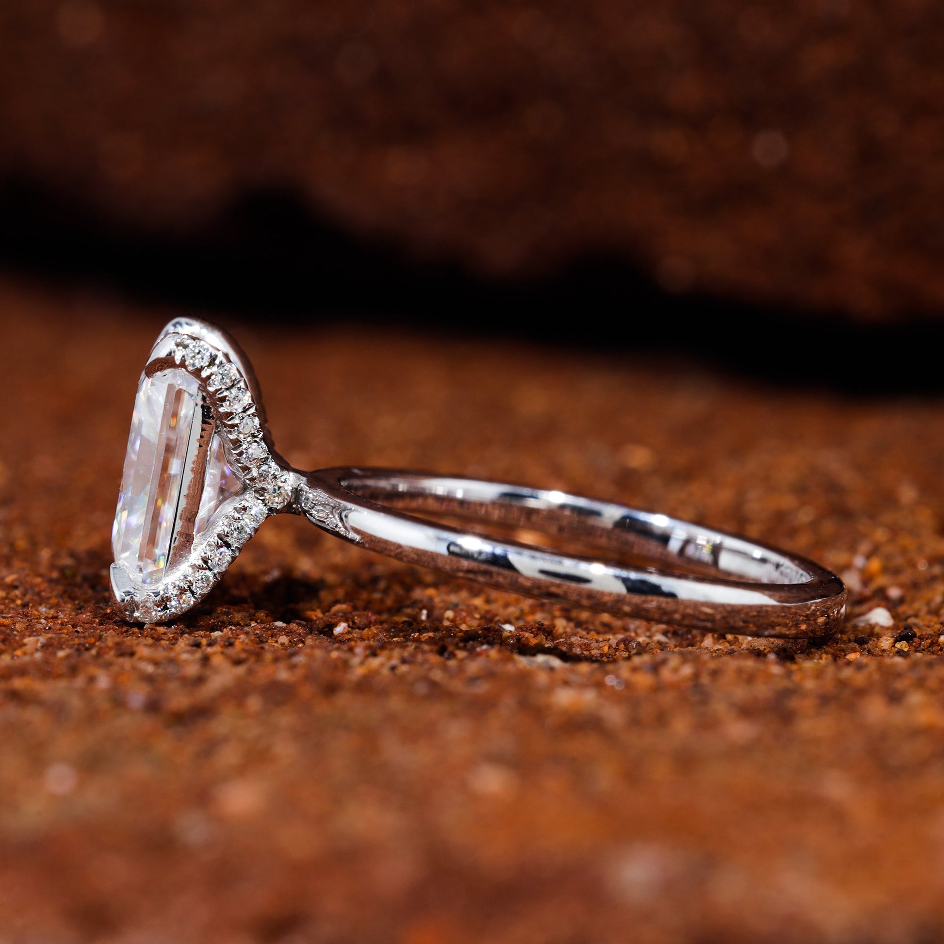 Radiant Cut Moissanite Minimalist Engagement Ring