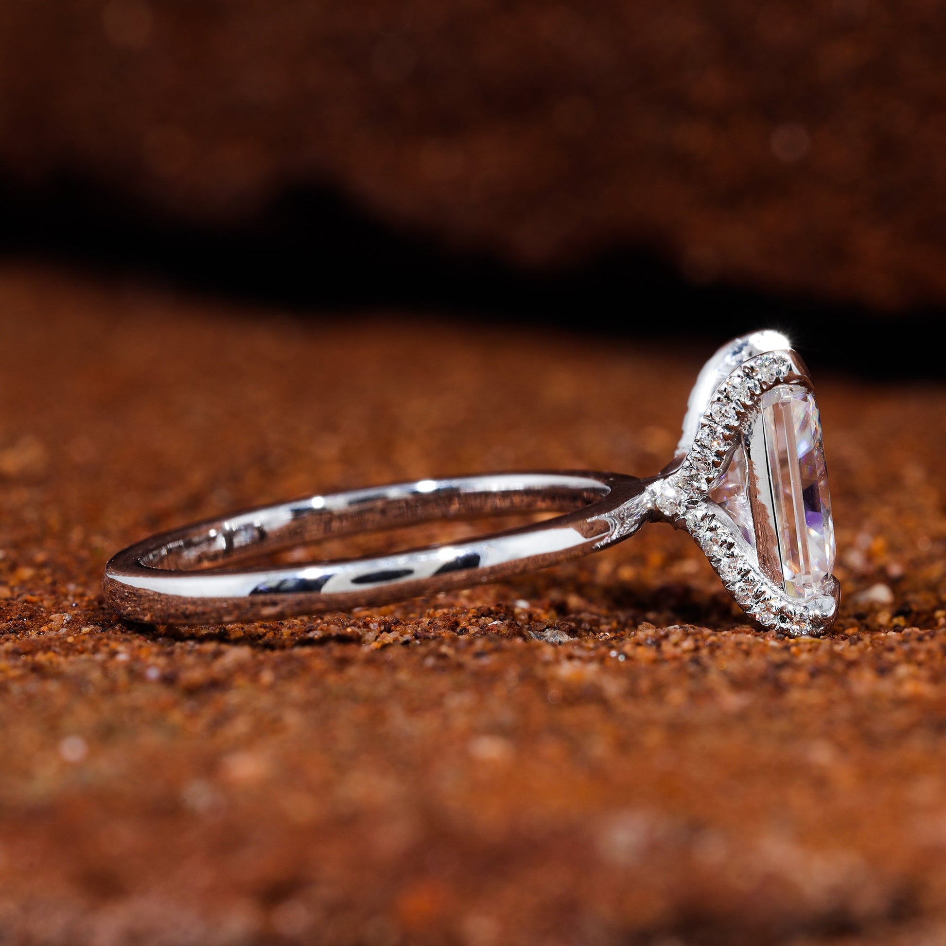 Radiant Cut Moissanite Minimalist Engagement Ring