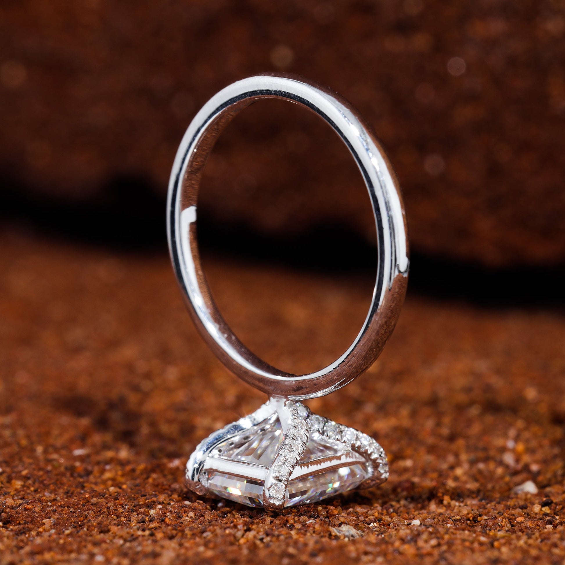 Radiant Cut Moissanite Minimalist Engagement Ring