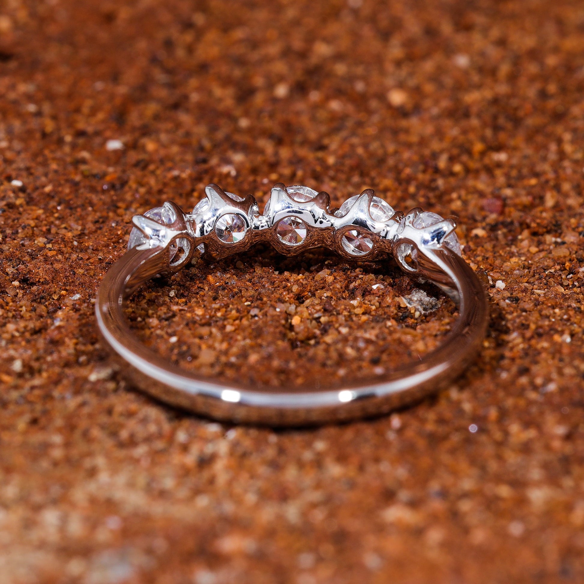 5-Prong Set Round Moissanite 5 Stone Wedding Band