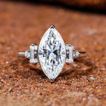 Marquise Cut Moissanite Engagement Ring