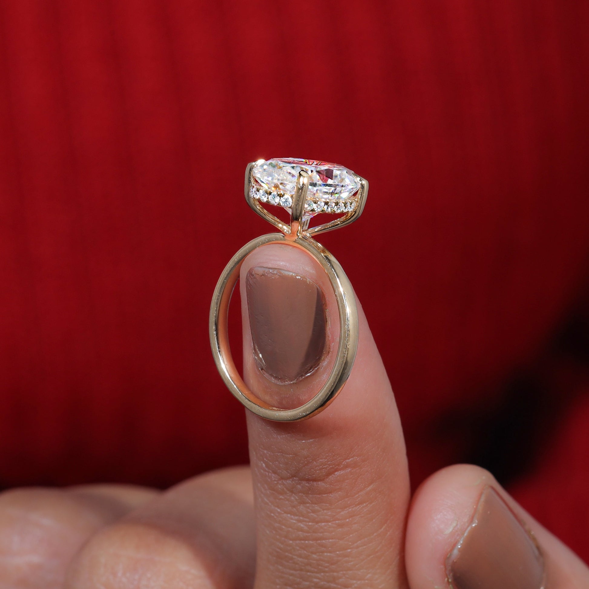 Oval Cut Moissanite Classic Engagement Ring
