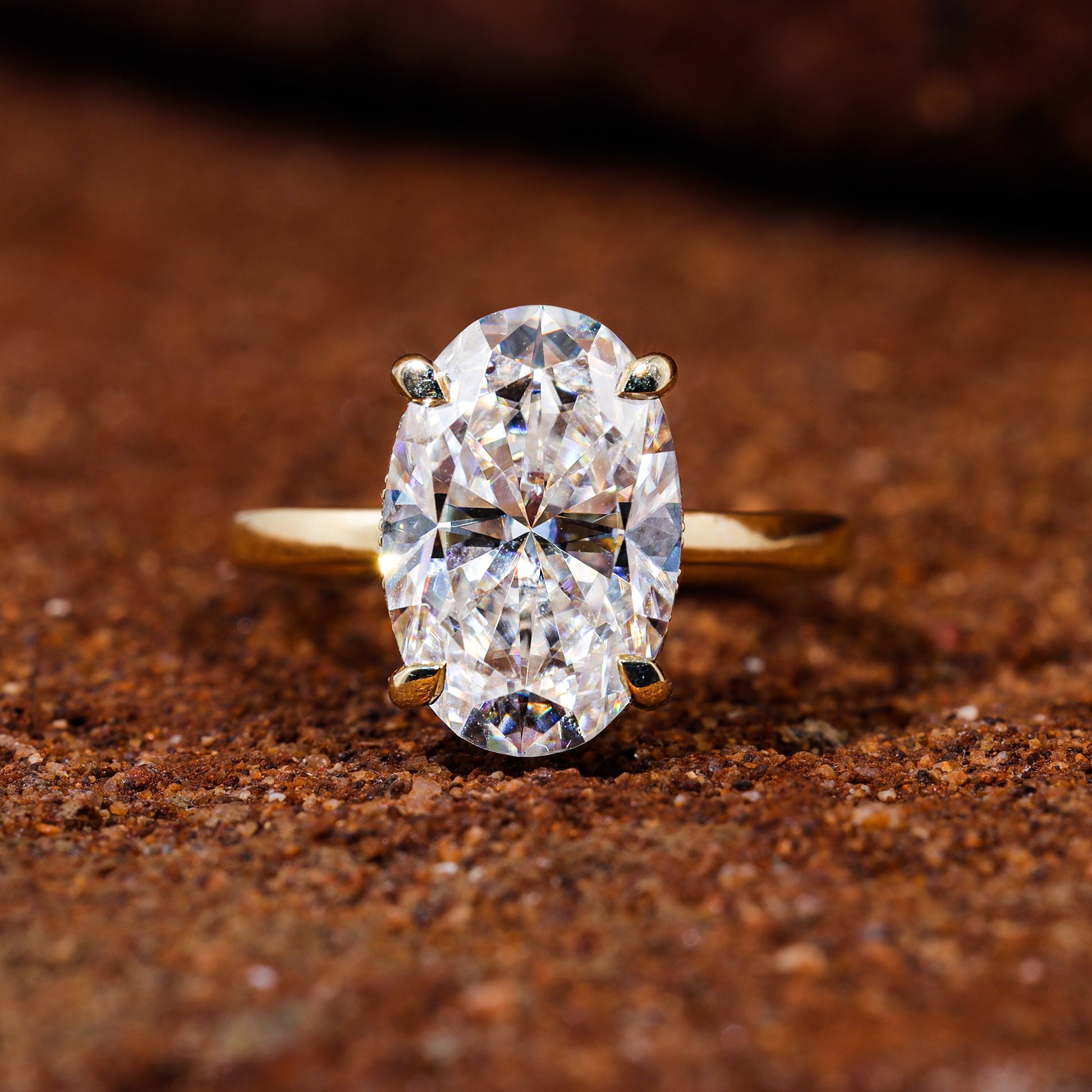 Oval Cut Moissanite Classic Engagement Ring