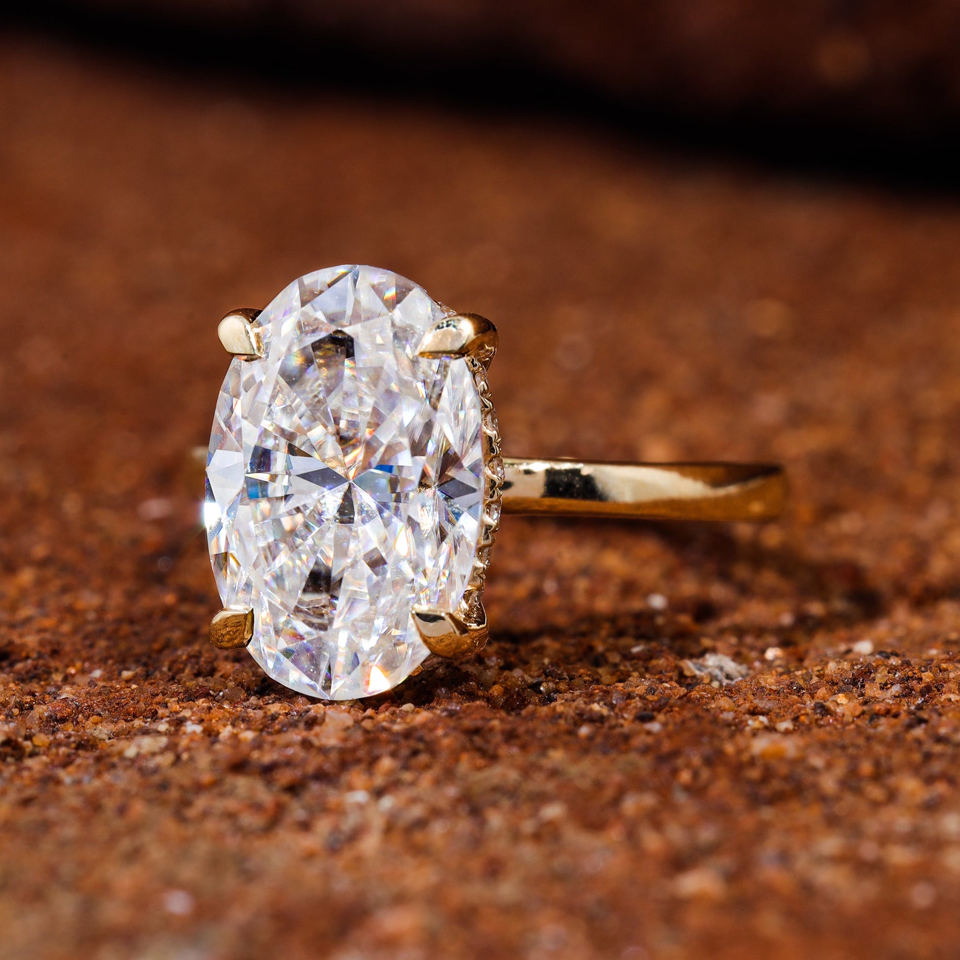 Oval Cut Moissanite Classic Engagement Ring