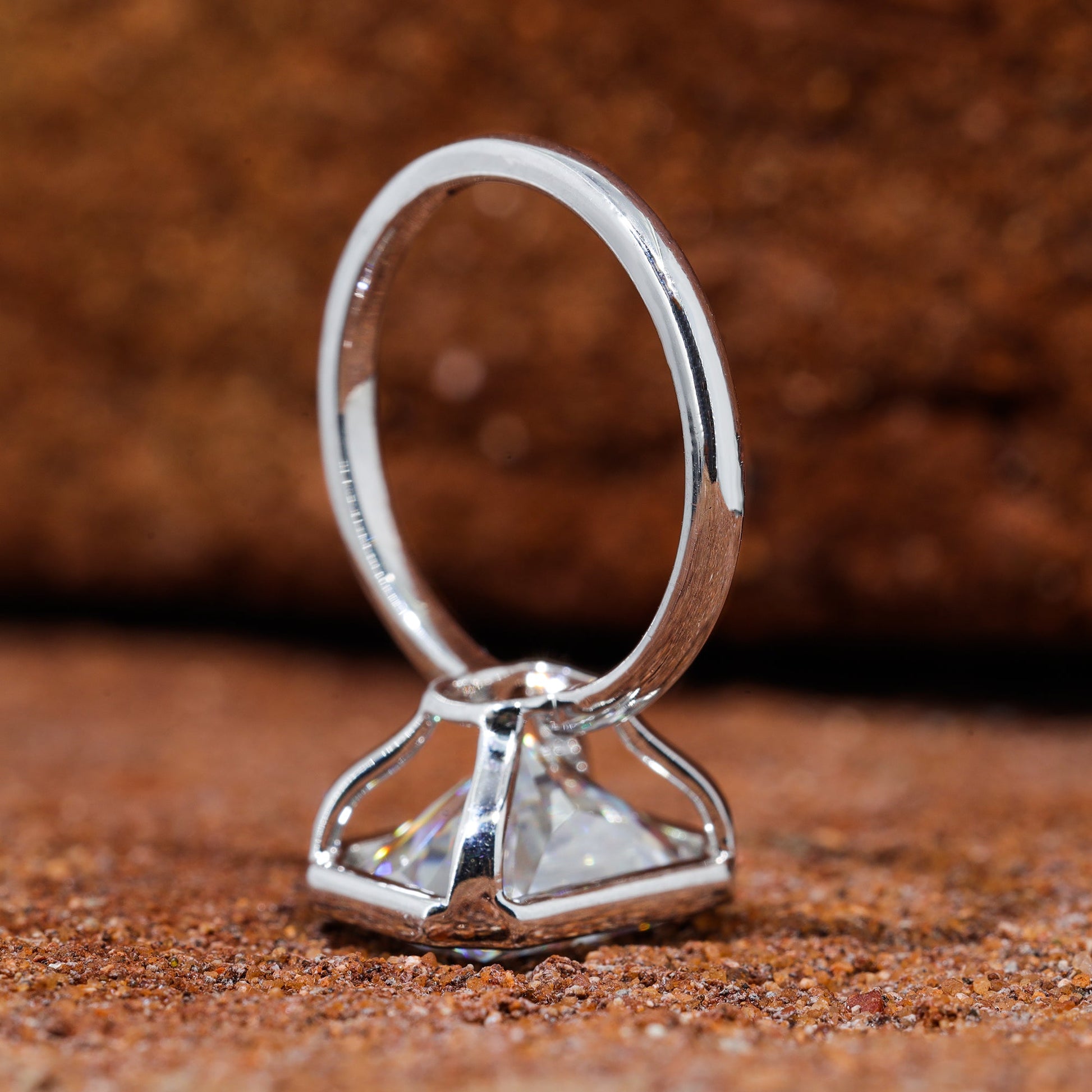 Bezel Set Radiant Cut Moissanite Engagement Ring