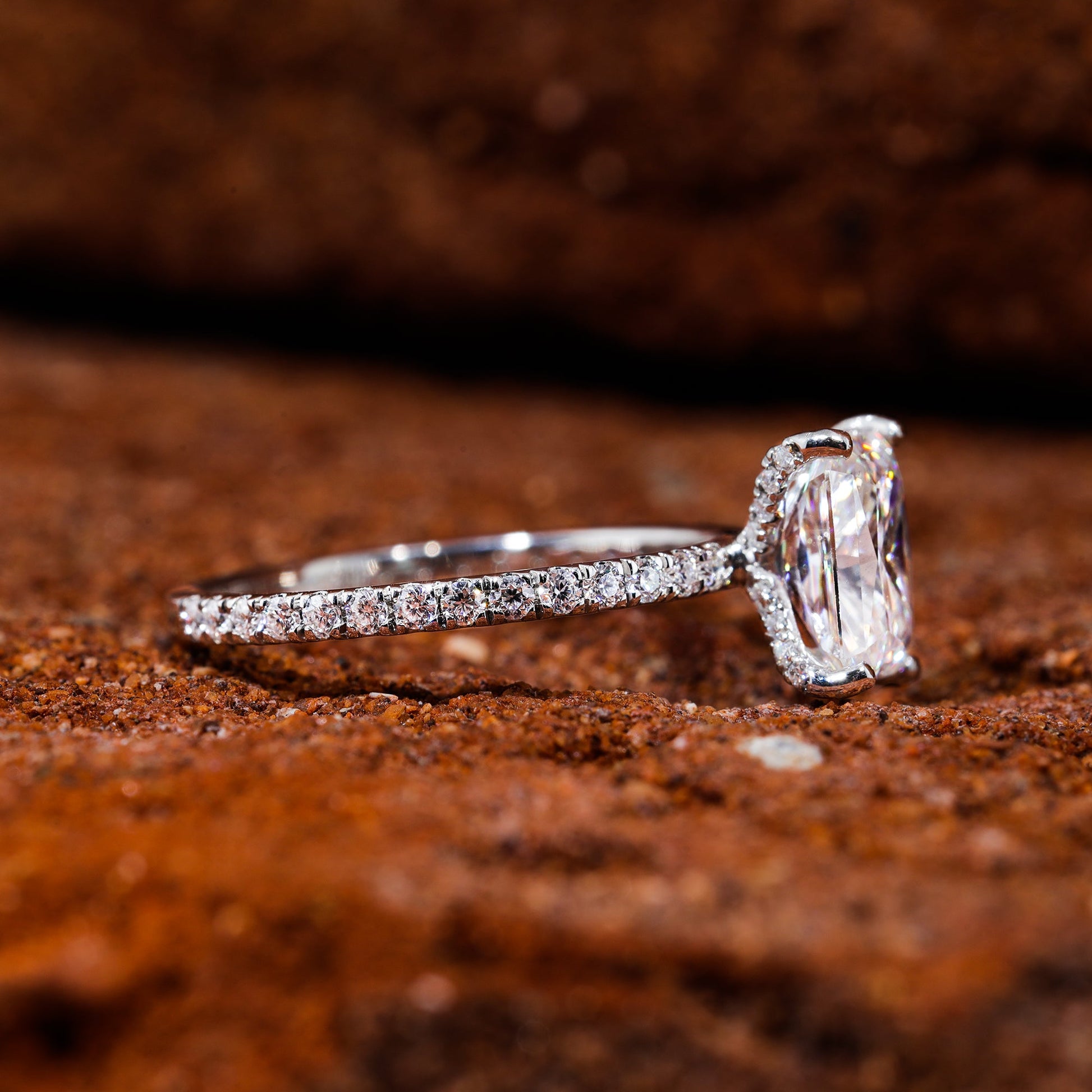 Radiant Cut Moissanite Dainty Engagement Ring