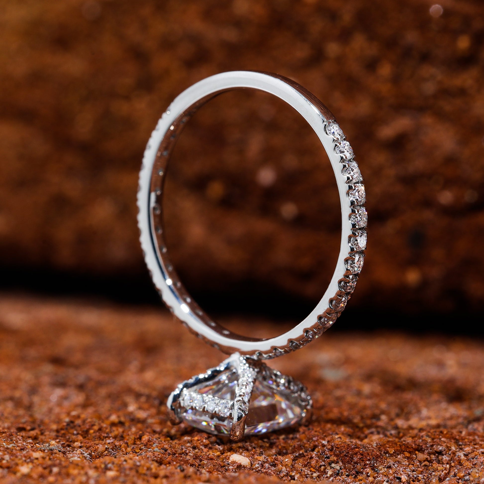 Radiant Cut Moissanite Dainty Engagement Ring