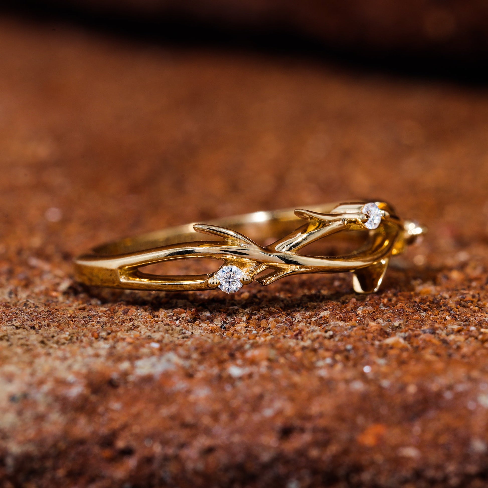 Vintage Moissanite wedding band