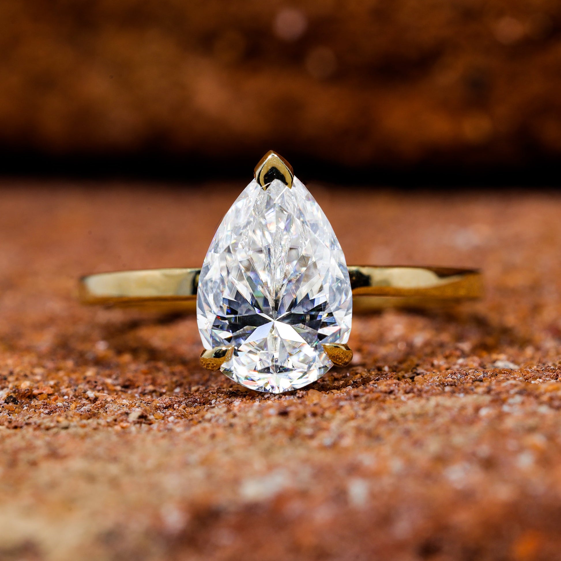 Pear Cut Moissanite Elegant Wedding Ring
