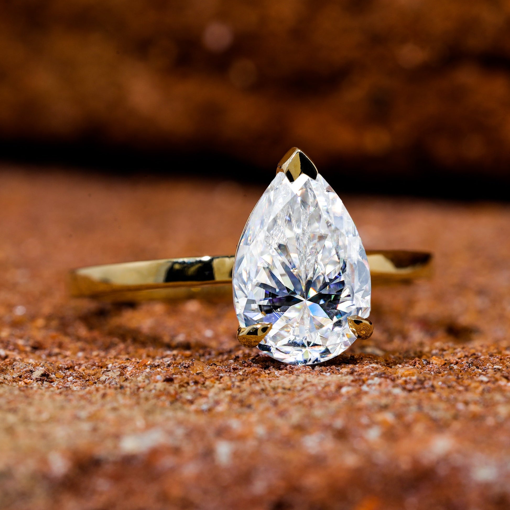 Pear Cut Moissanite Elegant Wedding Ring