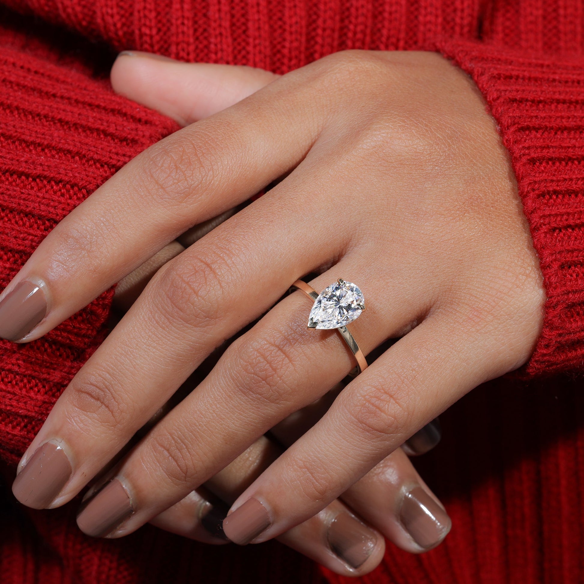 Pear Cut Moissanite Elegant Wedding Ring