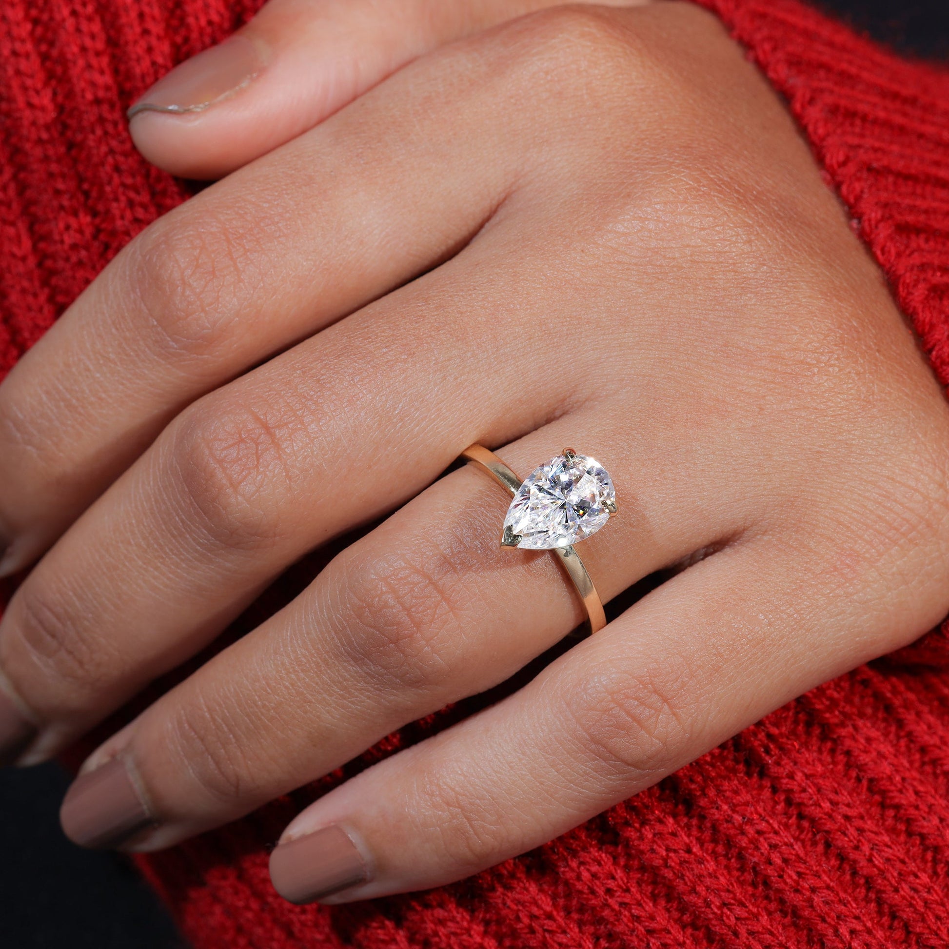 Pear Cut Moissanite Elegant Wedding Ring