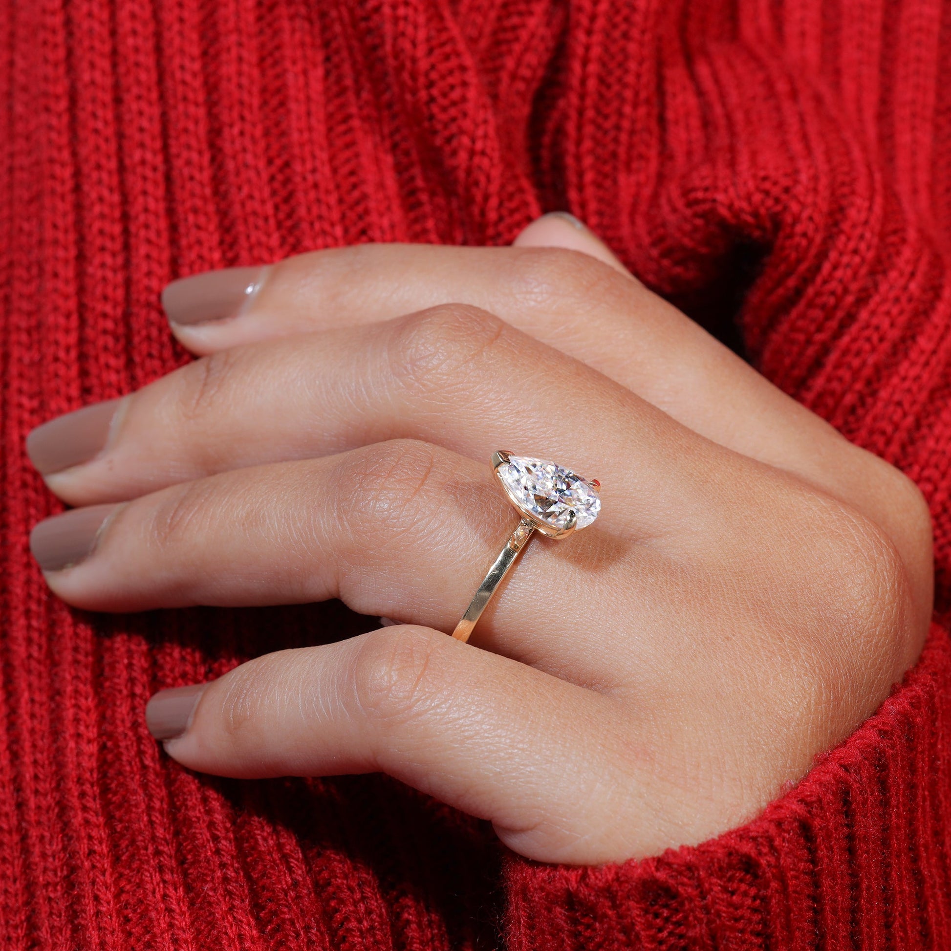 Pear Cut Moissanite Elegant Wedding Ring