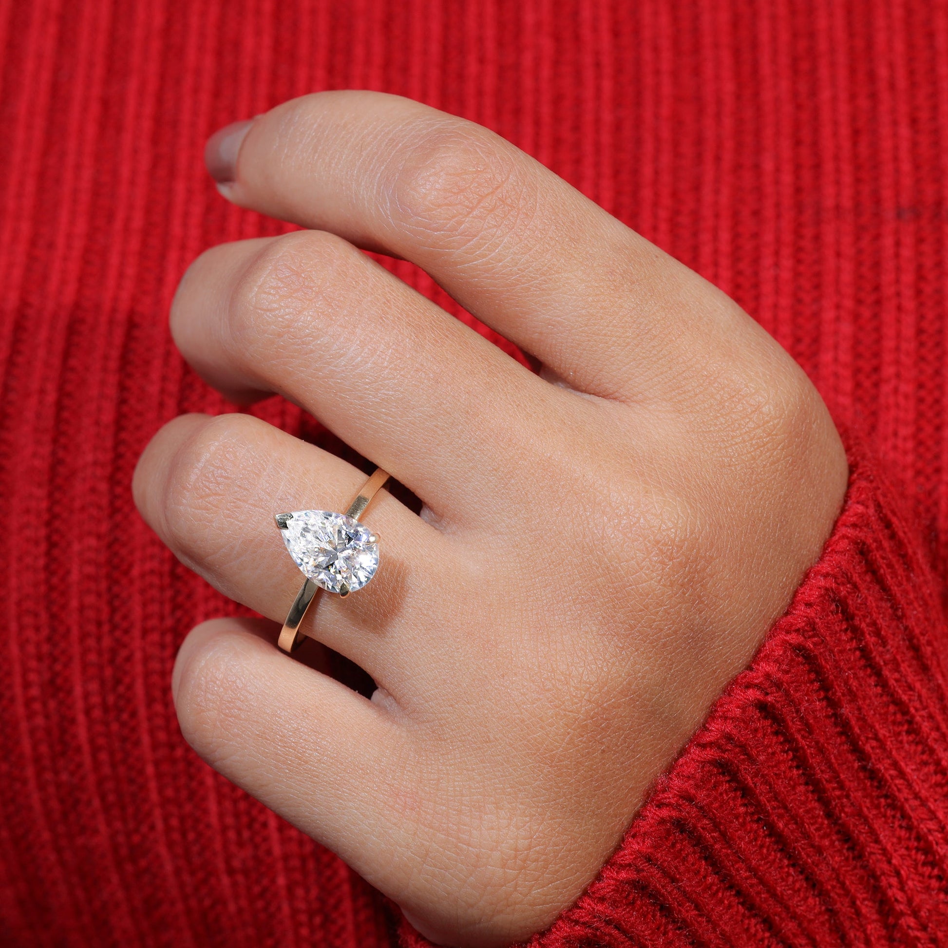 Pear Cut Moissanite Elegant Wedding Ring