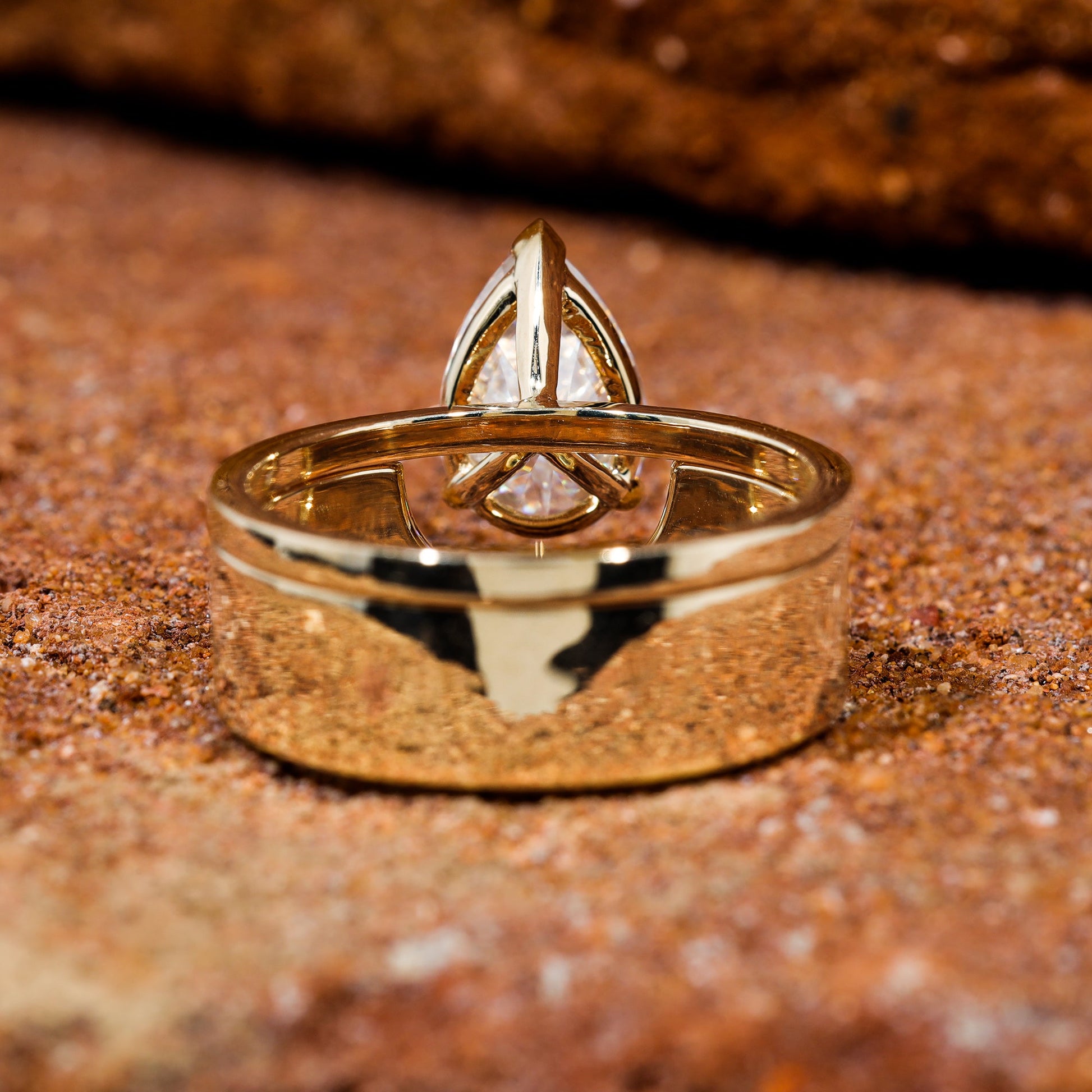 Pear Shape Moissanite Set Classic Engagement Ring Set