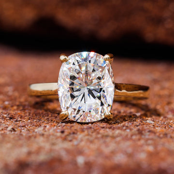 Elongated Cushion Cut Moissanite Dainty Engagement Ring
