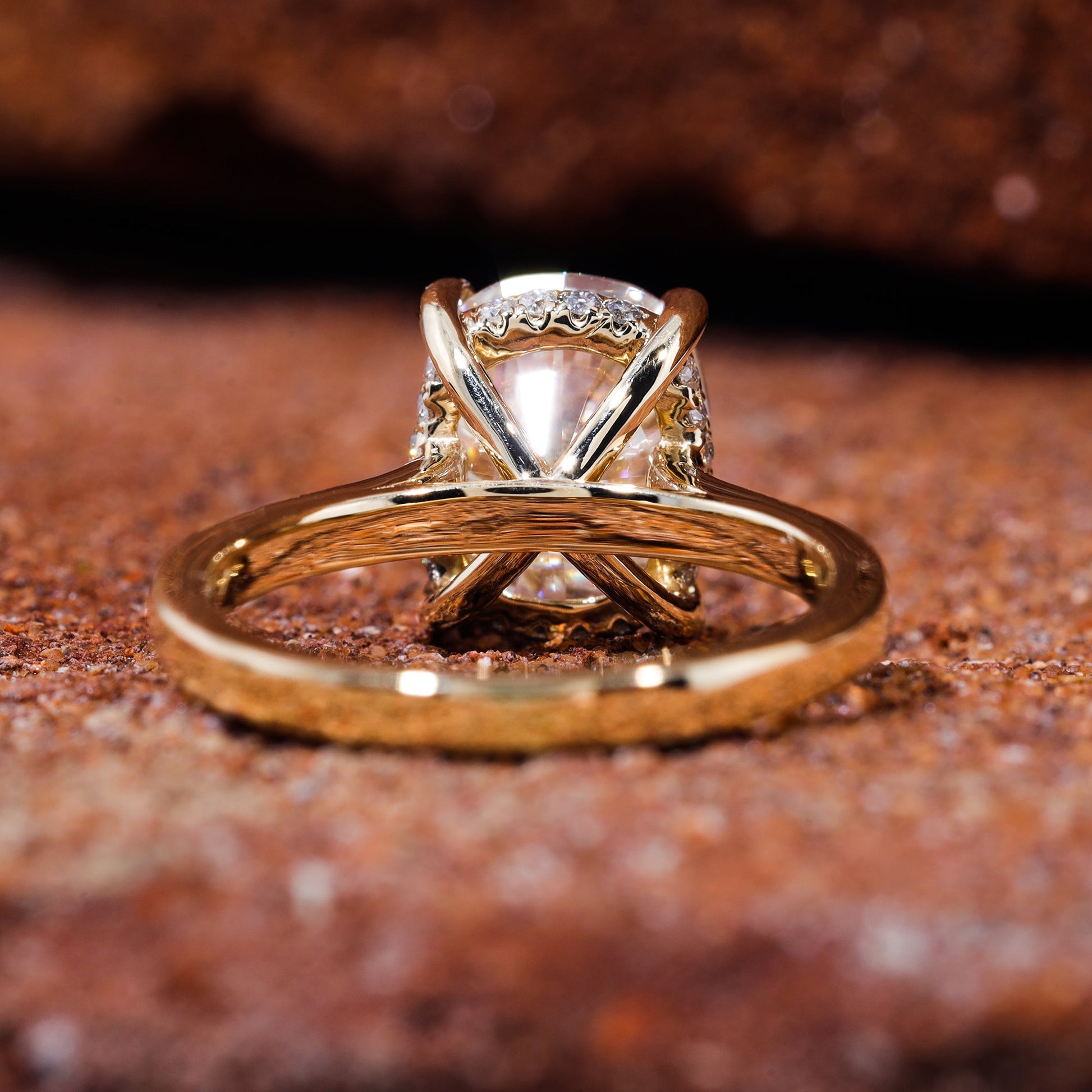 Elongated Cushion Cut Moissanite Dainty Engagement Ring
