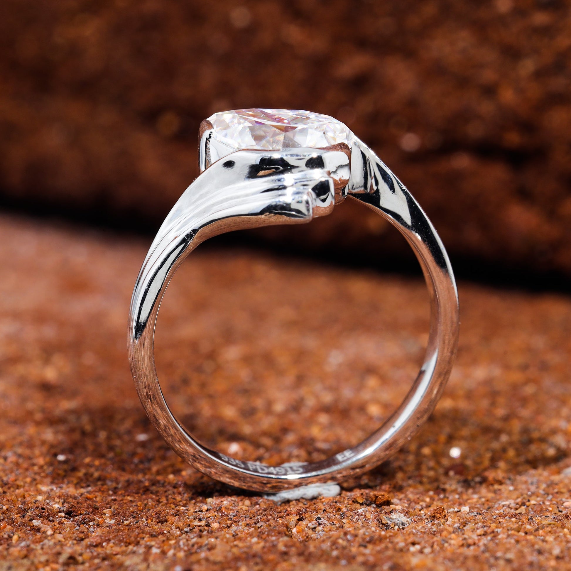 Pear Cut Moissanite Engagement Ring