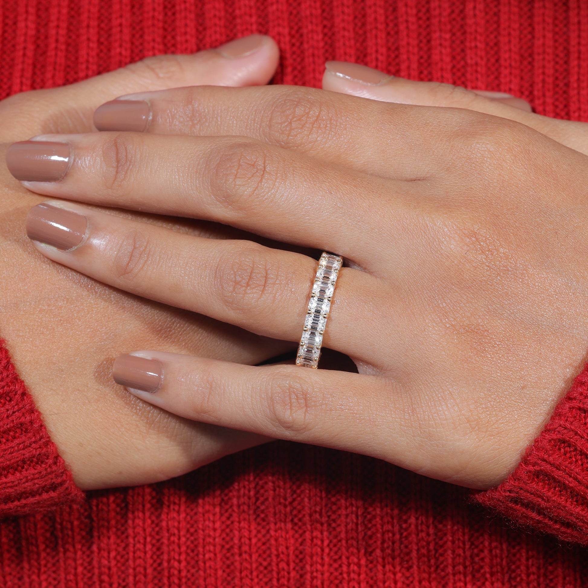 Emerald Cut Eternity Band