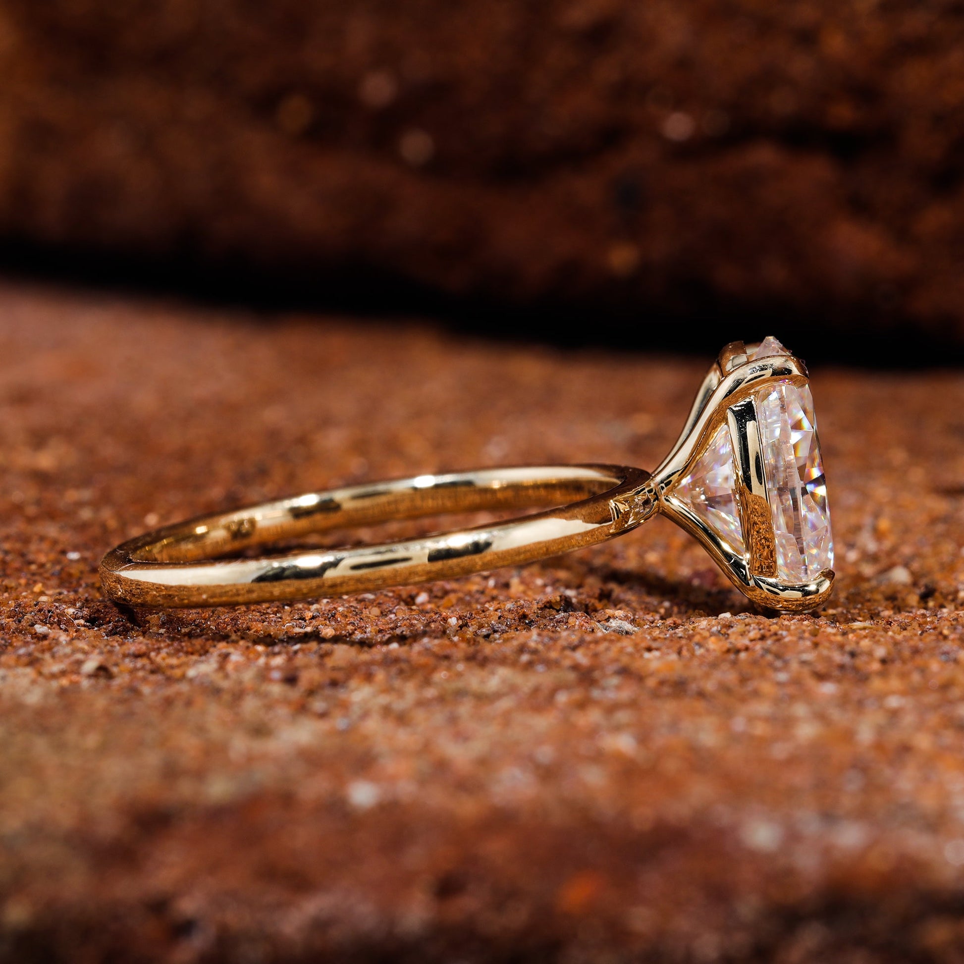 Oval Cut Moissanite Petite Classic Engagement Ring