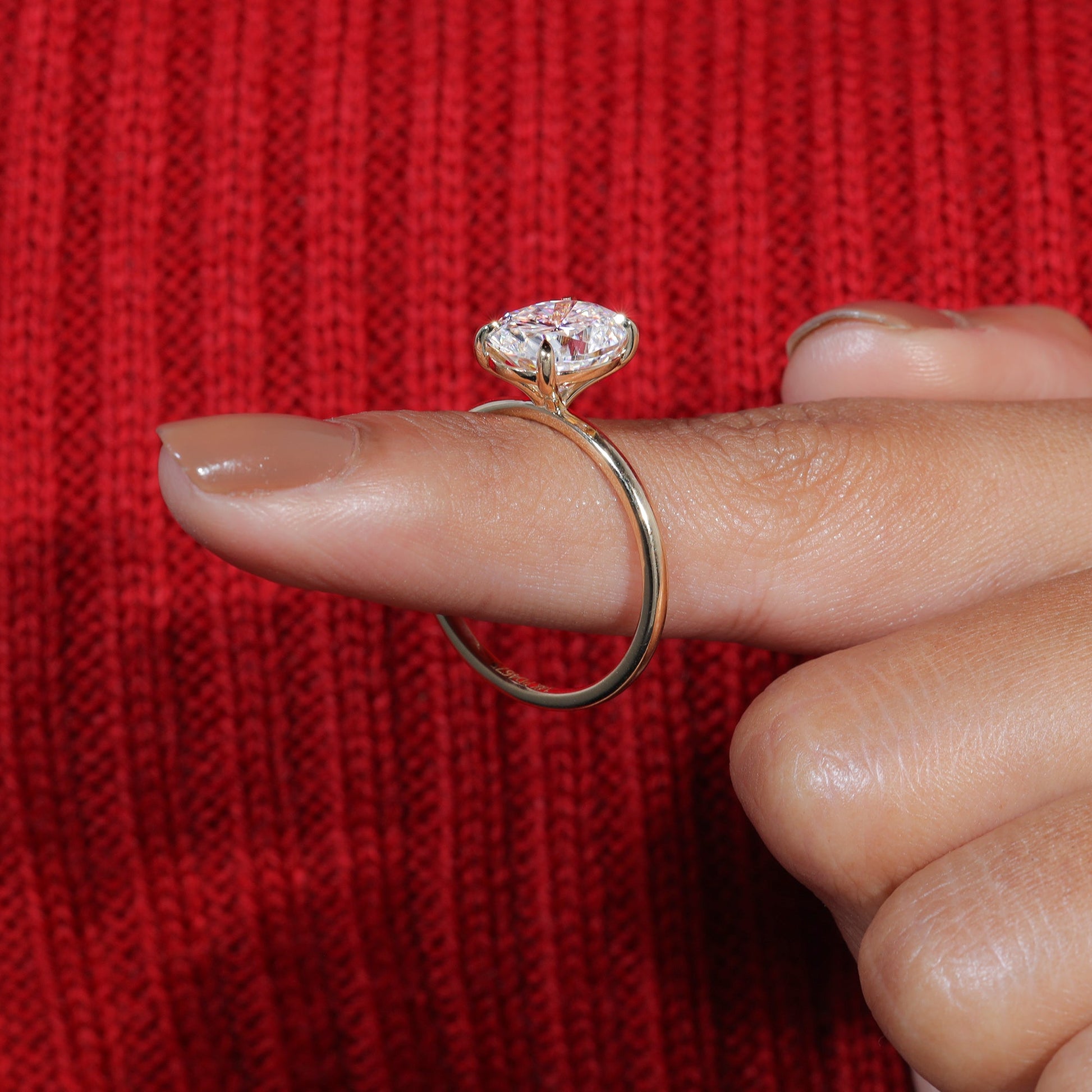 Oval Cut Moissanite Petite Classic Engagement Ring