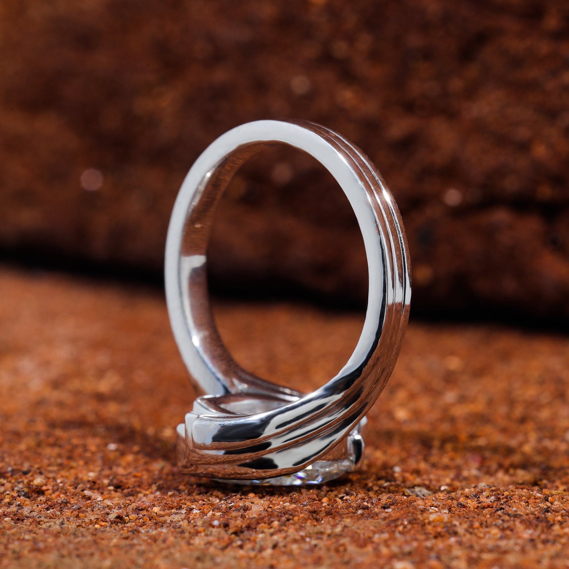 Pear Cut Moissanite Bypass Shank Engagement Ring