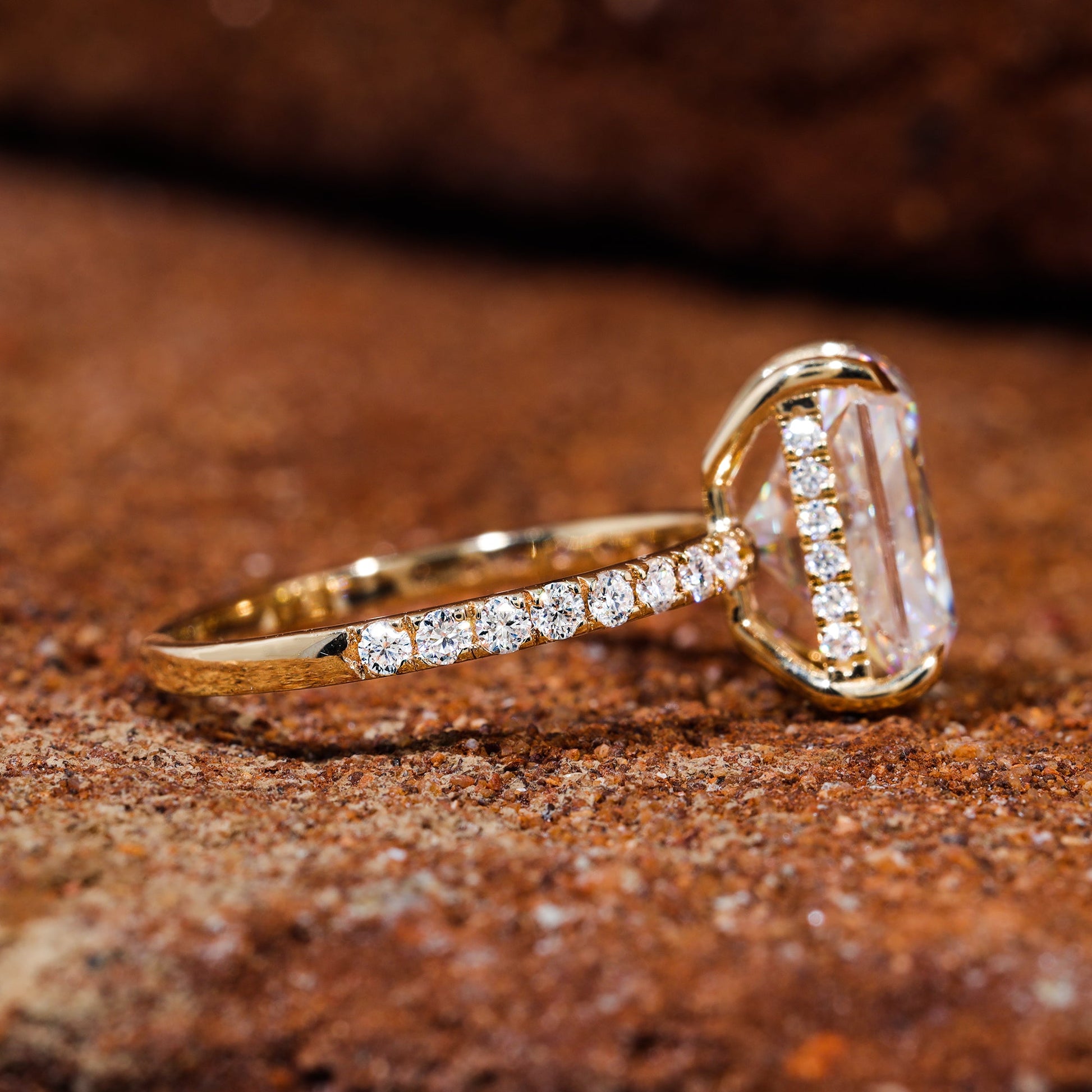 Radiant Cut Moissanite Wedding Engagement Ring