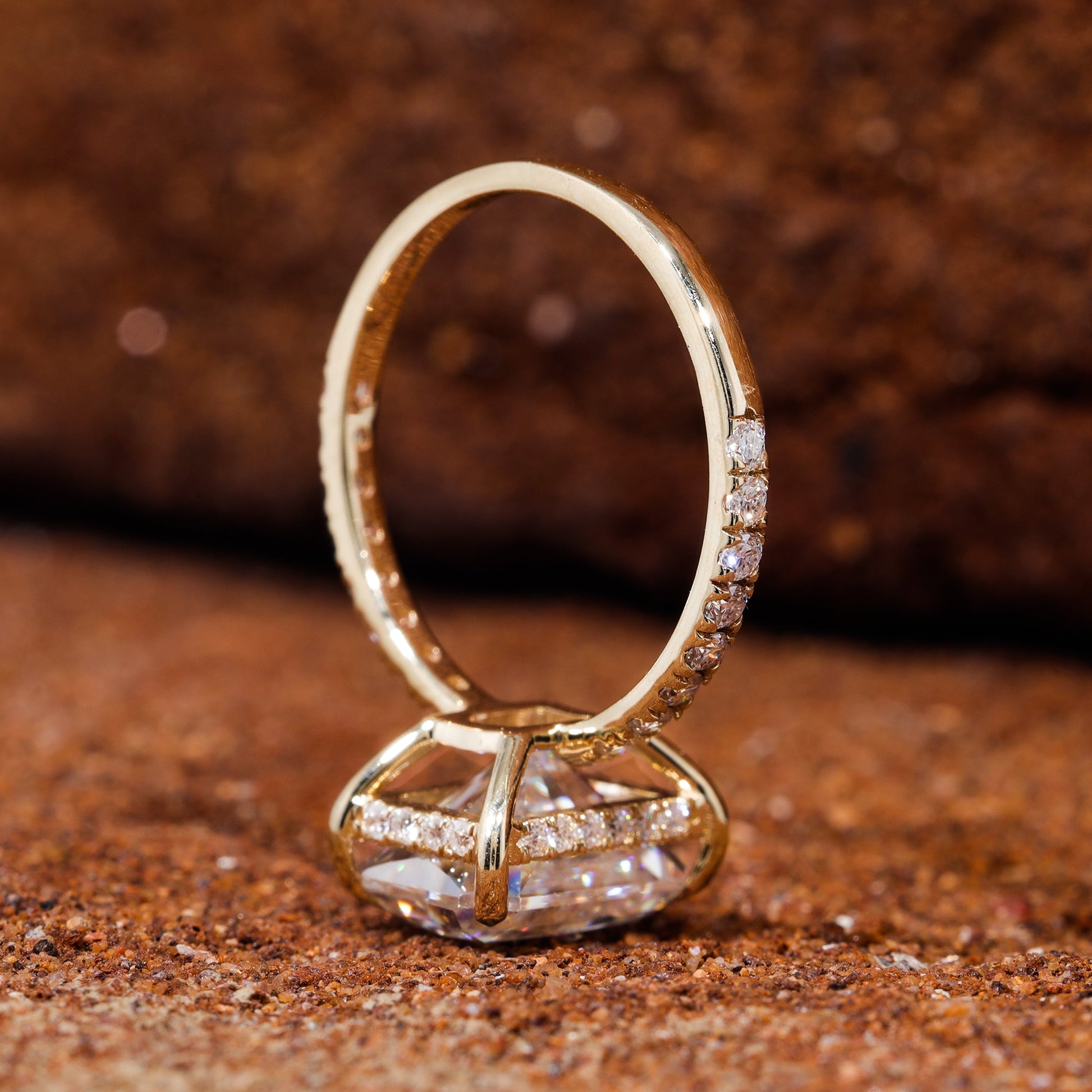 Radiant Cut Moissanite Wedding Engagement Ring