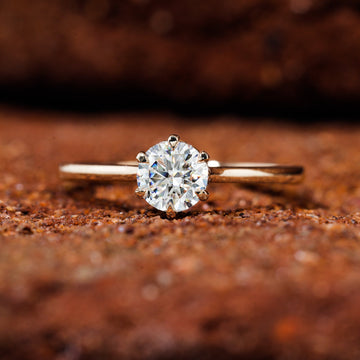 Brilliant Round Cut Moissanite Classic Engagement Ring