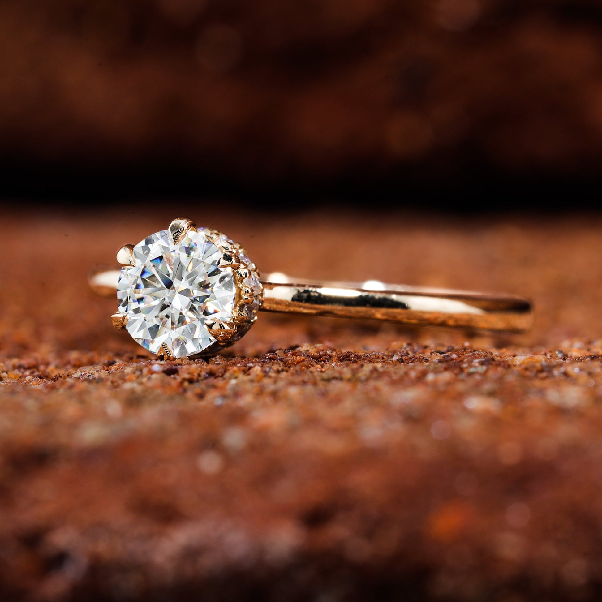 Brilliant Round Cut Moissanite Classic Engagement Ring
