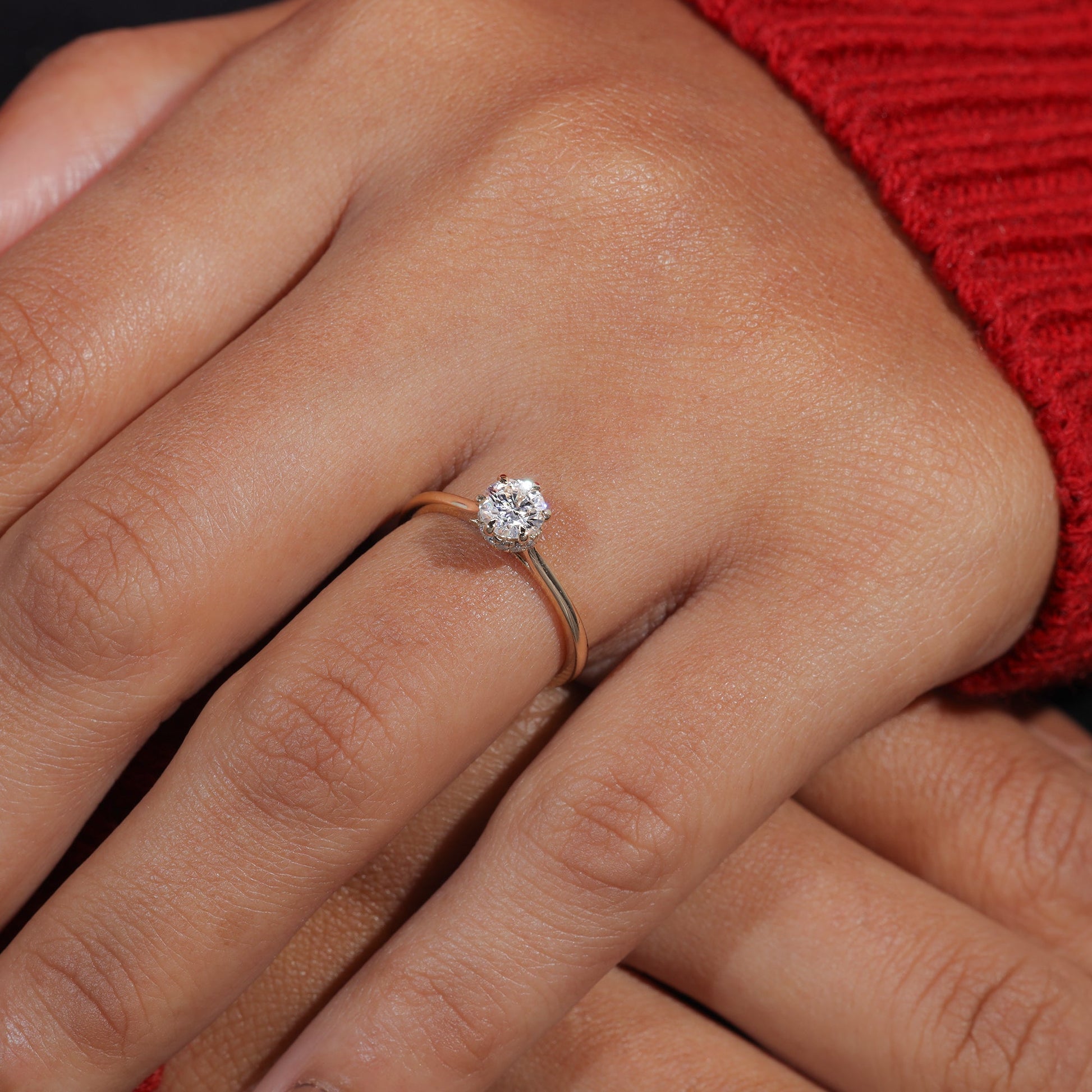 Brilliant Round Cut Moissanite Classic Engagement Ring